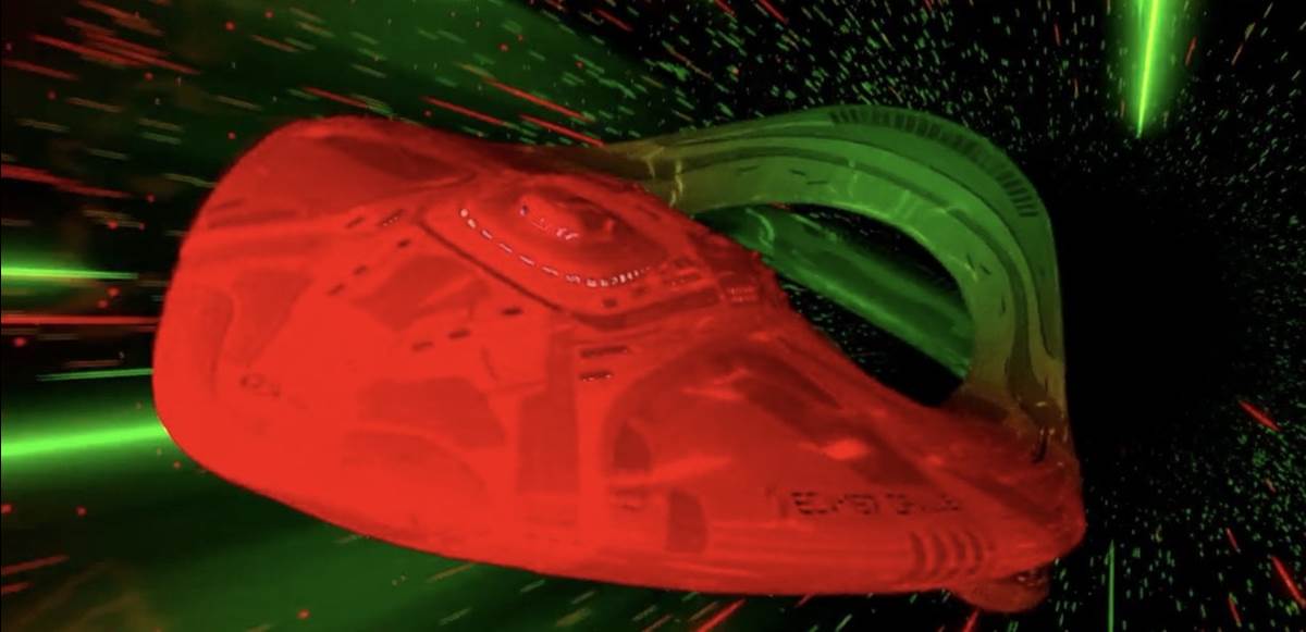 (The Orville travels through time and space)