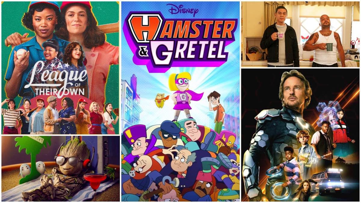 A League of Their Own (Prime Video/Sony), Hamster & Gretel (Disney), This Fool (Hulu), Secret Headquarters (Paramount), I Am Groot (Marvel)