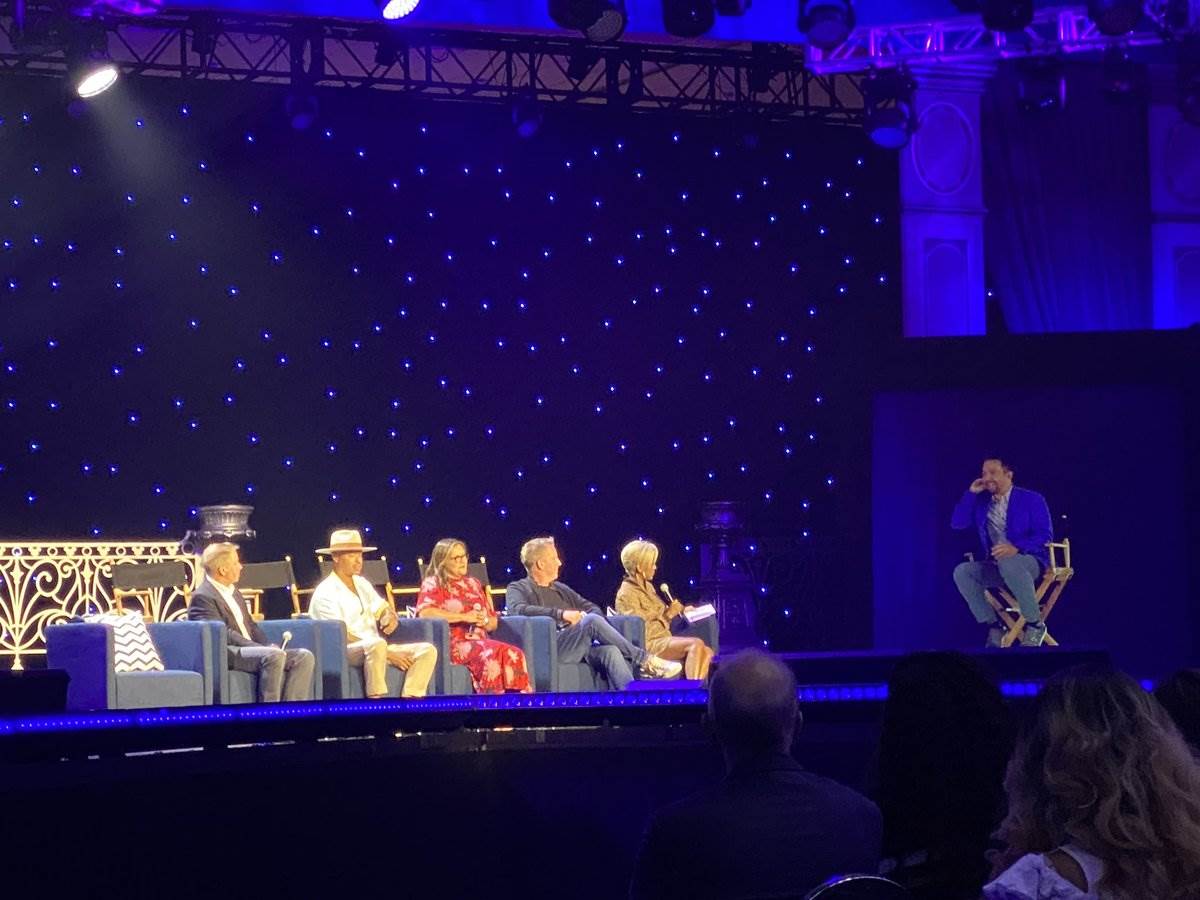 Lin-Manuel Miranda joined the panel remotely through some impressive AT&T video technology.