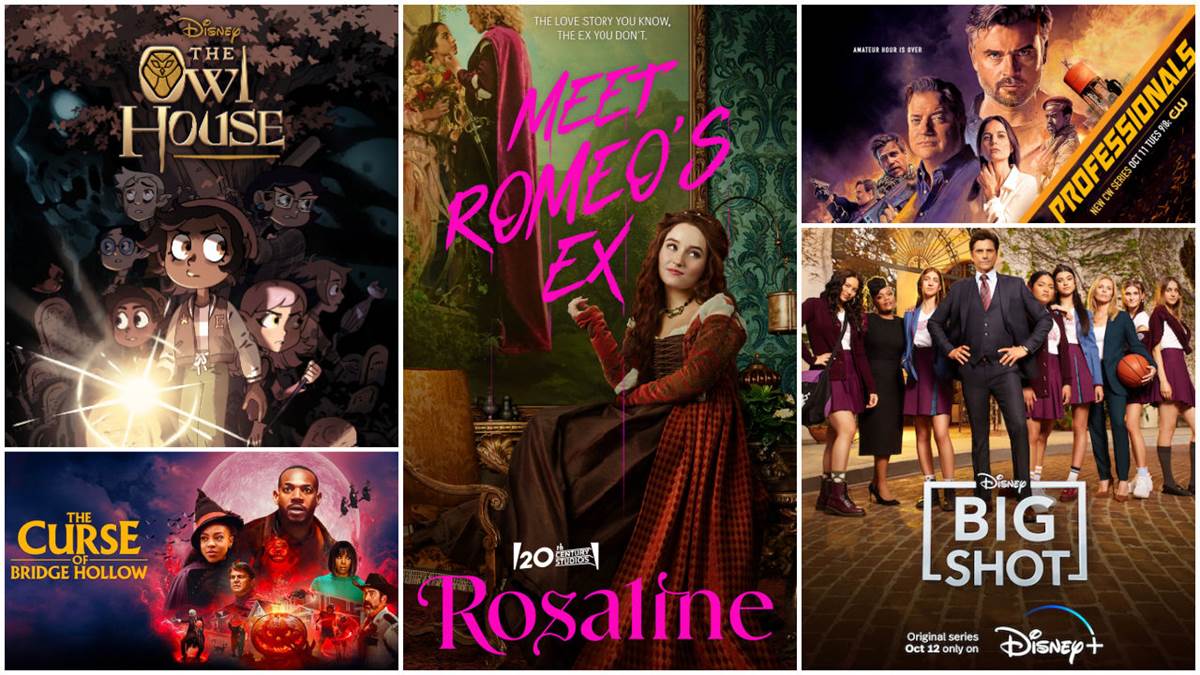 The Owl House (Disney Channel), Rosaline (Hulu), Professionasl (The CW), Big Shot (Disney+), The Curse of Bridge Hollow (Netflix)