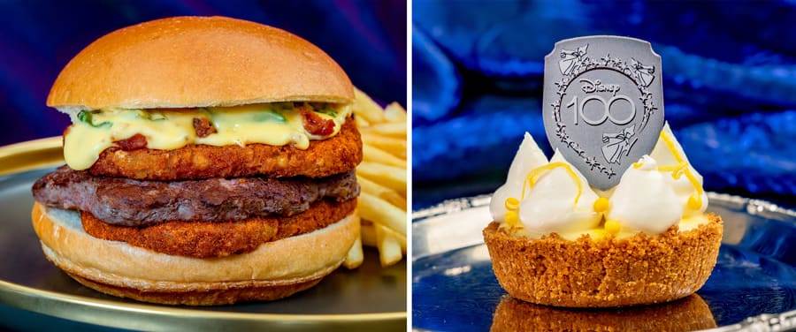 Potato and Cheddar Cheeseburger along with Lemon Chiffon Pie at Hungry Bear Restaurant at Disneyland Pakr