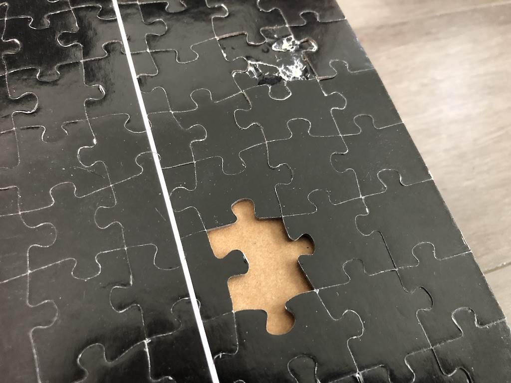 One missing piece, I think it has to be in the apartment somewhere; also my dog tried to eat the puzzle!