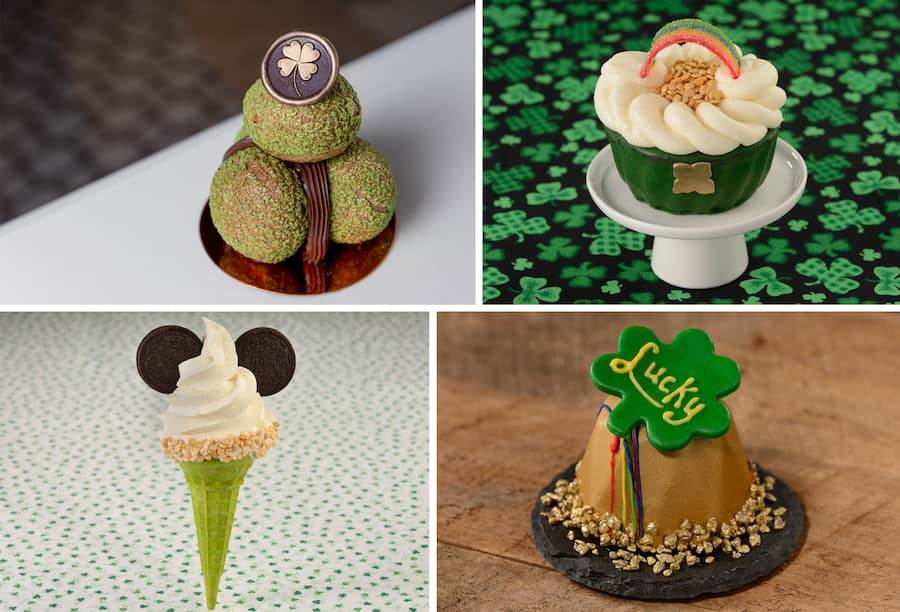 Caramel-Hazelnut Profiteroles from Le Petit Café, Mickey Pot of Gold from Good’s Food to Go, Lucky Irish Cone from Backstretch Pool Bar and The Nugget from Roaring Fork