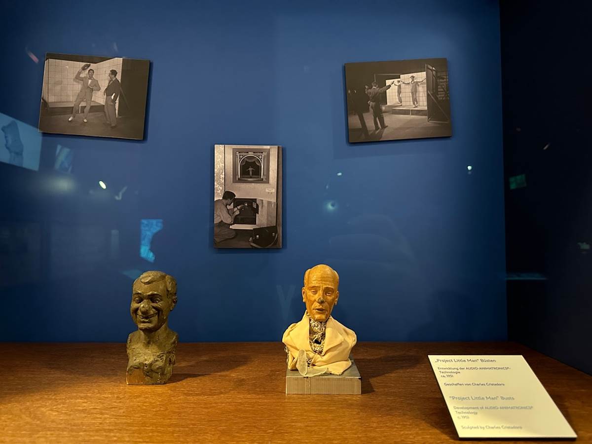 Busts of the infamous "Project Little Man" – the forebear to audio-animatronic technology.