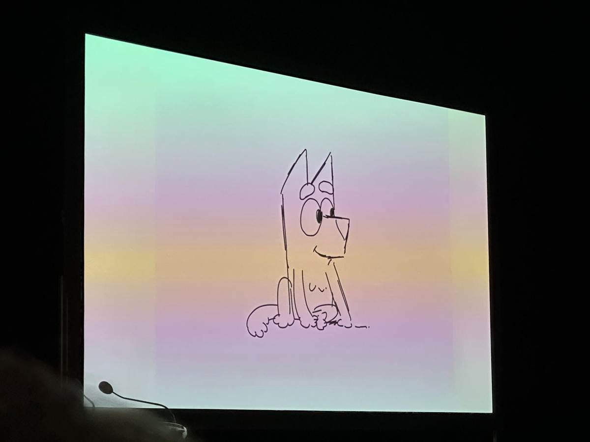 One of the earliest sketches of a dog in the "Bluey" style