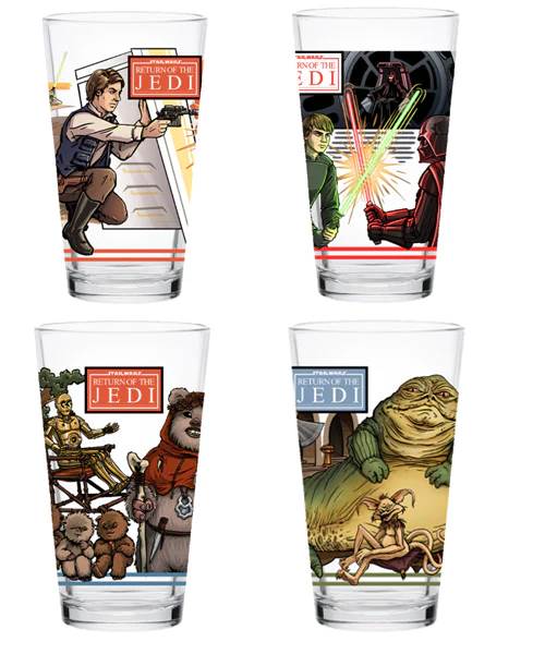 Retro Return of the Jedi Pint Glass Set of 4