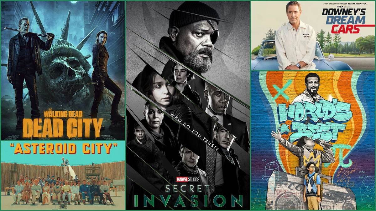 Walking Dead: Dead City (AMC), Secret Invasion (Marvel), Downey's Dream Cars (Max), World's Best (Disney+), Asteroid City (Focus)