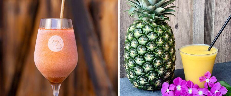 collage of Frozen Old Fashioned made with DOLE Whip Orange and Frozcato made with DOLE Whip