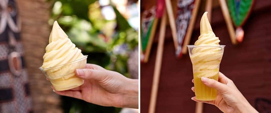 Collage of DOLE Whip and DOLE Whip Float made of DOLE Pineapple Juice served with DOLE Whip