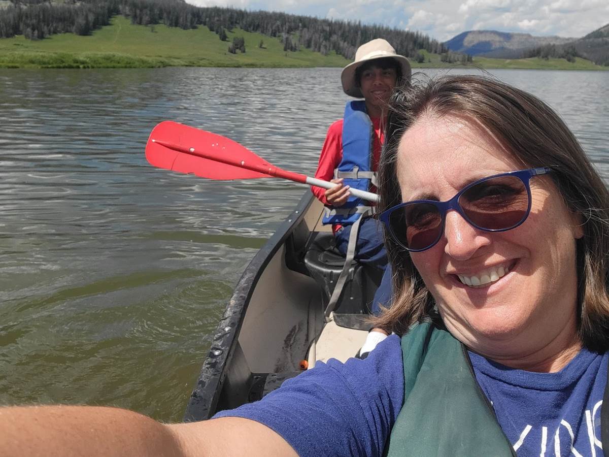 I'm Safely Back on Land. Rebekah and Gideon Still Enjoying the Canoe