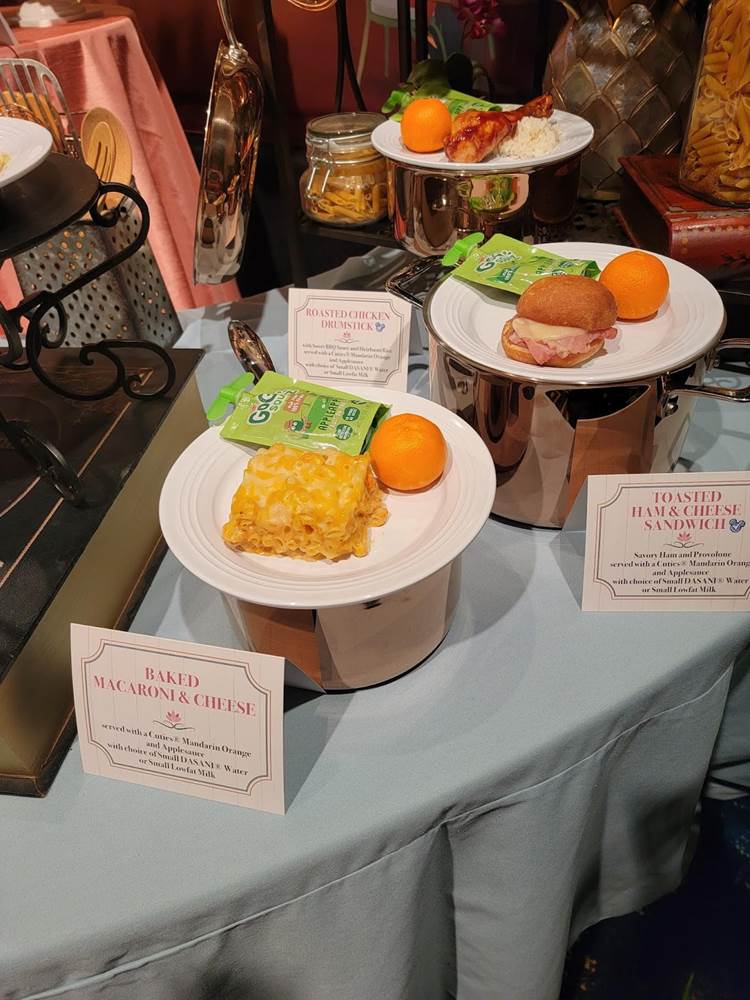 Kid's Menu Items - Baked Macaroni and Cheese, Toasted Ham & Cheese Sandwich and Roasted Chicken Drunstick