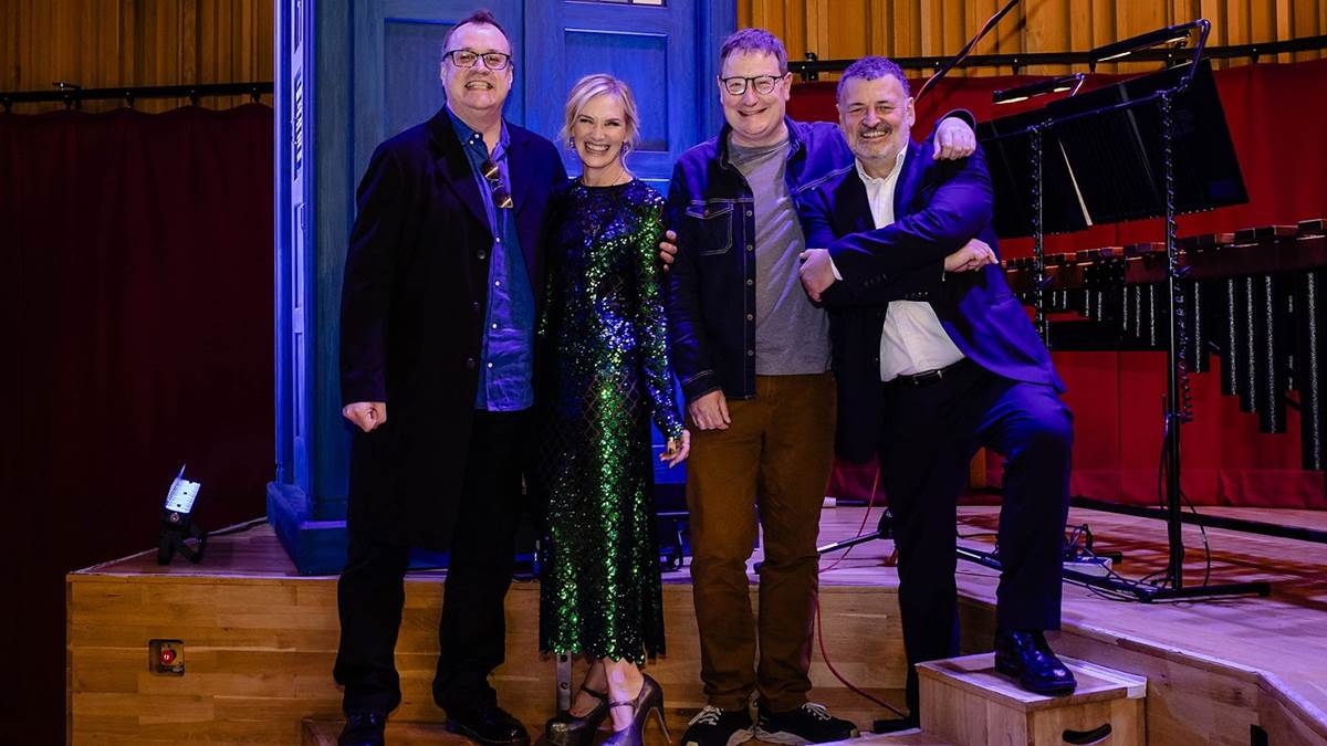 Russell T Davies, Jo Whiley, Chris Chibnall and Steven Moffat (BBC)