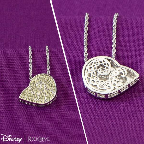 Front and back view of RockLove's Ursula necklace