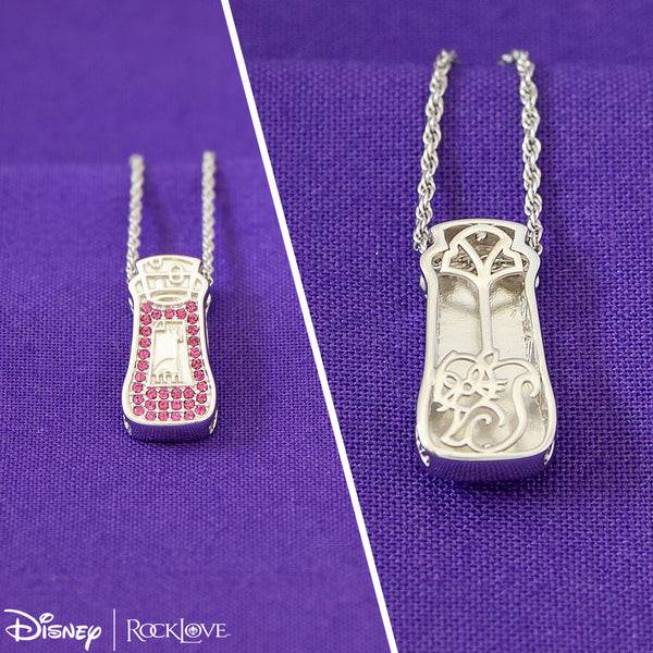 Front and back view of RockLove's Yzma necklace