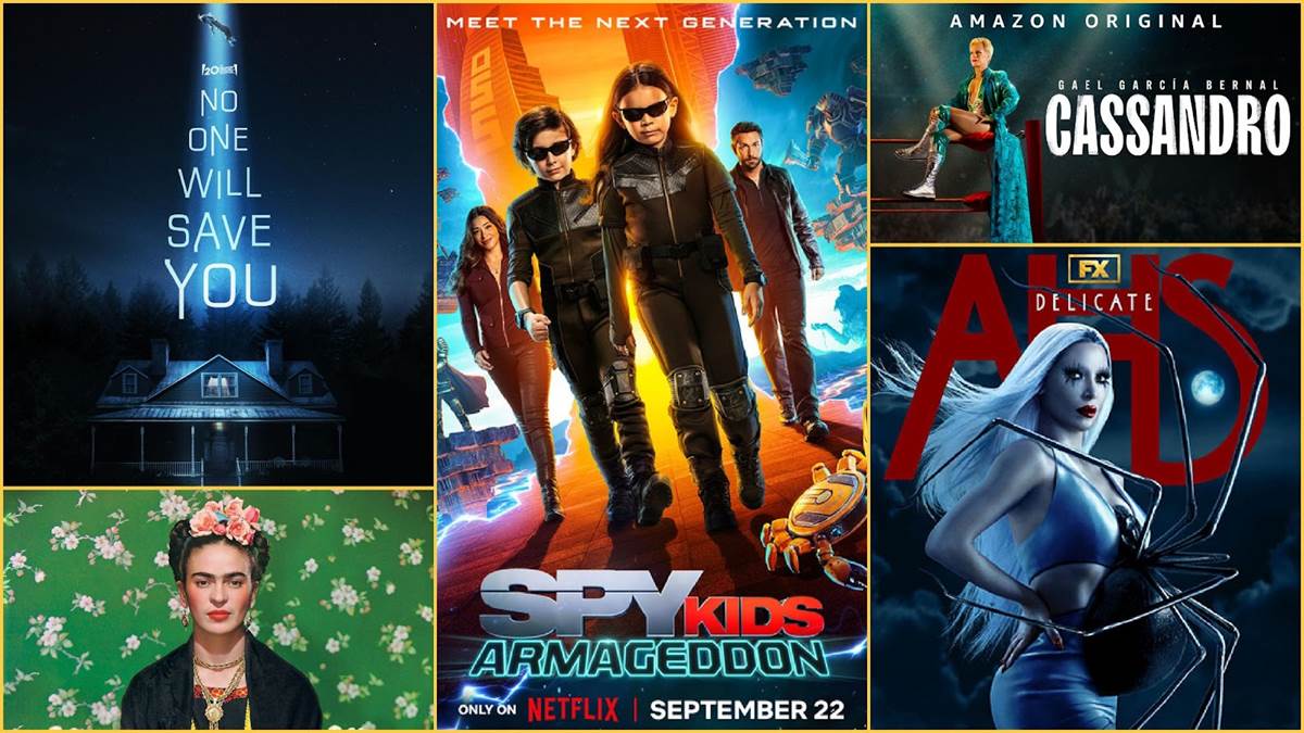 No One Will Save You (20th Century Studios), Spy Kids: Armageddon (Skydance/Netflix), Cassandro (Prime Video), American Horror Story: Delicate (FX), Becoming Frida Kahlo (Nickolas Muray Photo Archives)