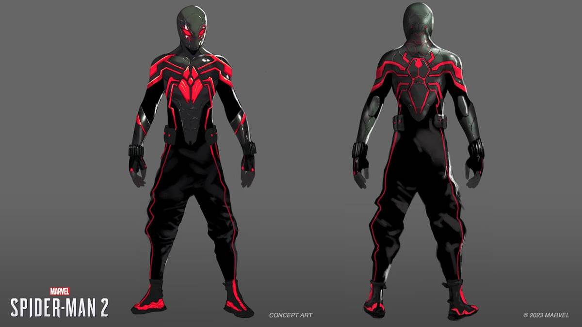 Marvel's Spider-Man 2 Taurin Clarke Miles Morales Brooklyn 2099 Spider Suit Concept Art