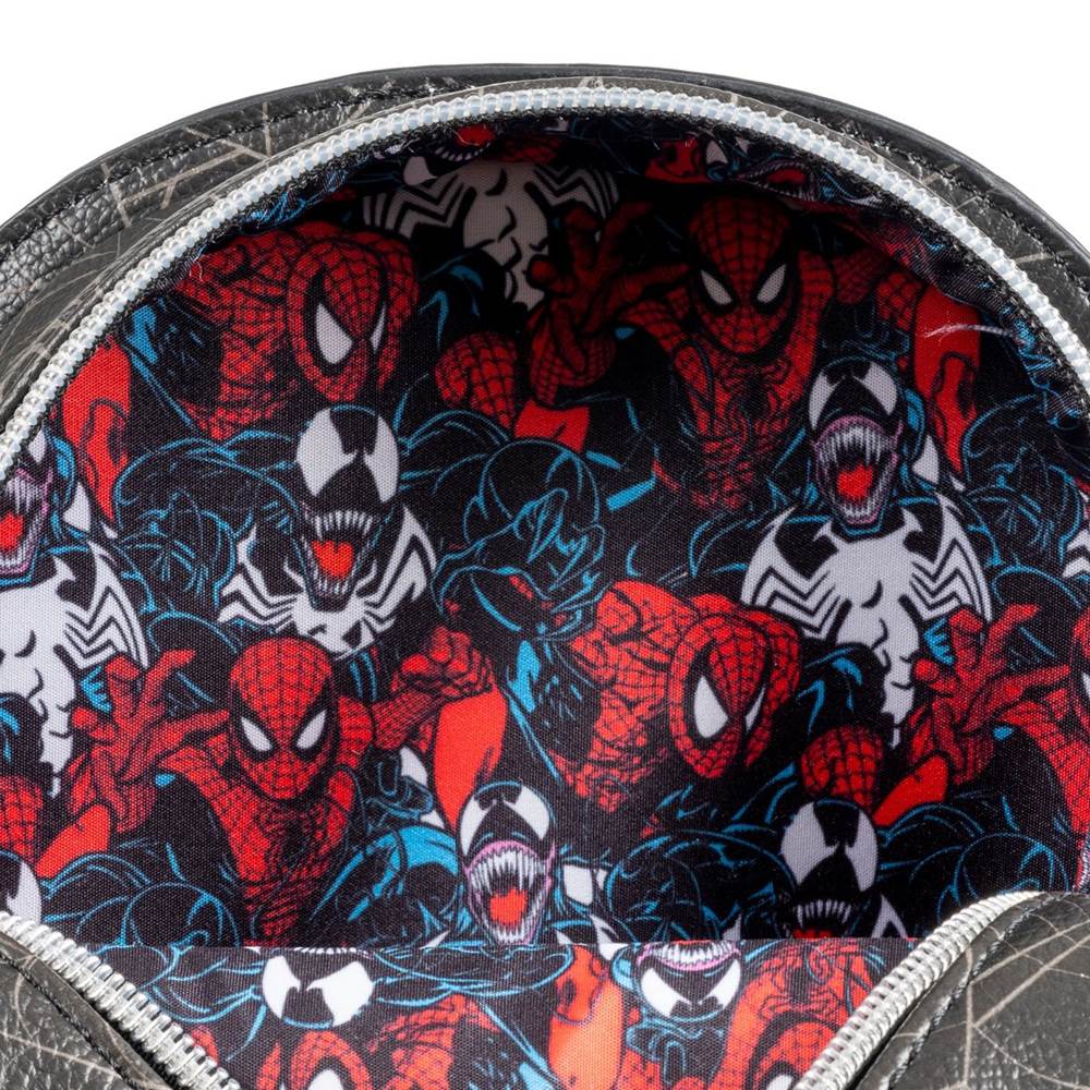 Matching lining features full color sketches of Spider-Man and Venom