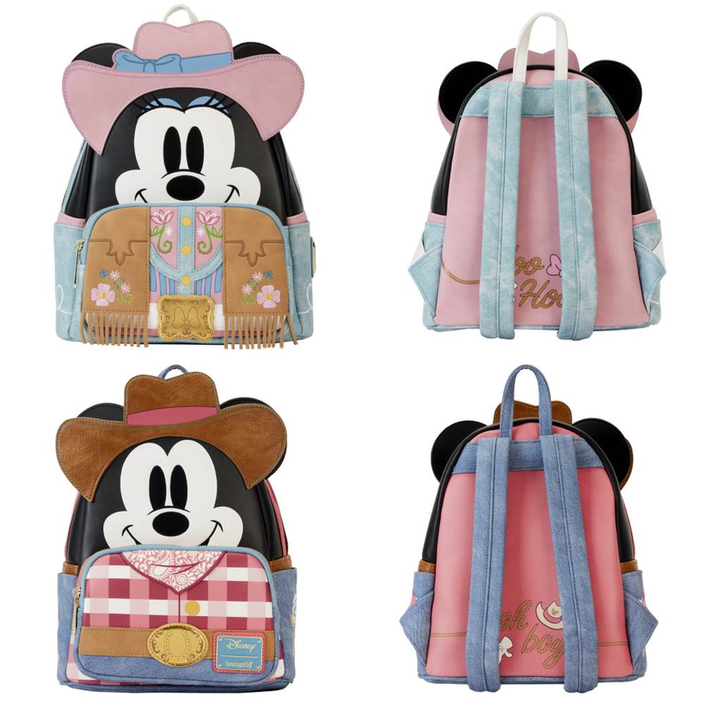 Minnie Mouse "Yoo Hoo" and Mickey Mouse "Oh Boy" mini backpacks