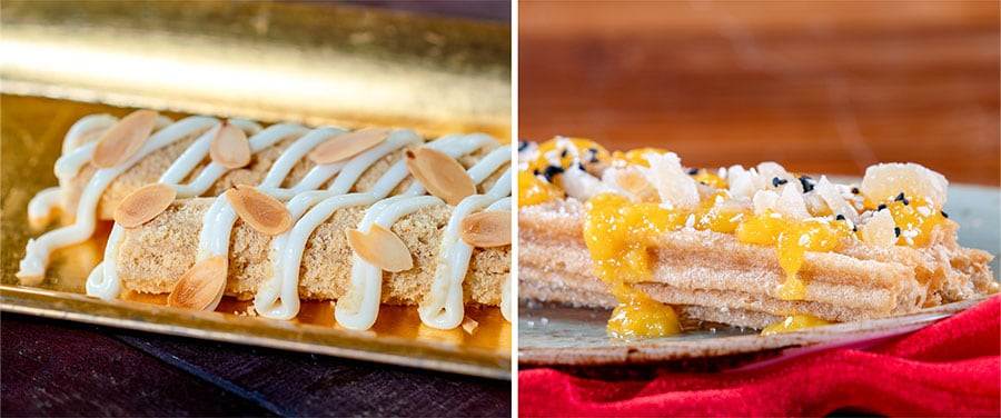 Almond Cookie Churro from Churros near Goofy’s Sky School and Orange-Ginger Churro from Churros near Redwood Creek Challenge Trail for Lunar New Year 2024