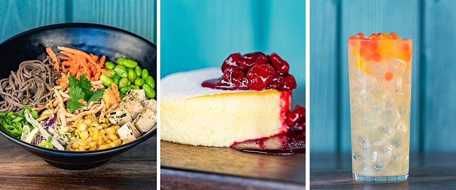 Soba Noodle Salad, Japanese-style Fluffy Cheesecake and Honey Lemon-Ade