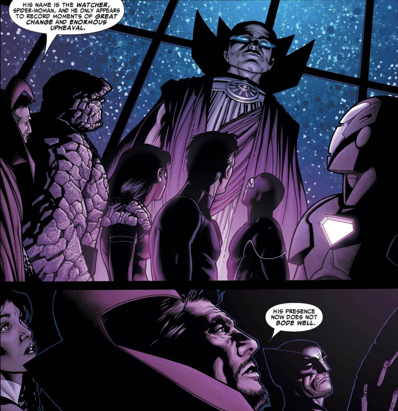 The Watcher appears during Marvel's "Civil War #1"