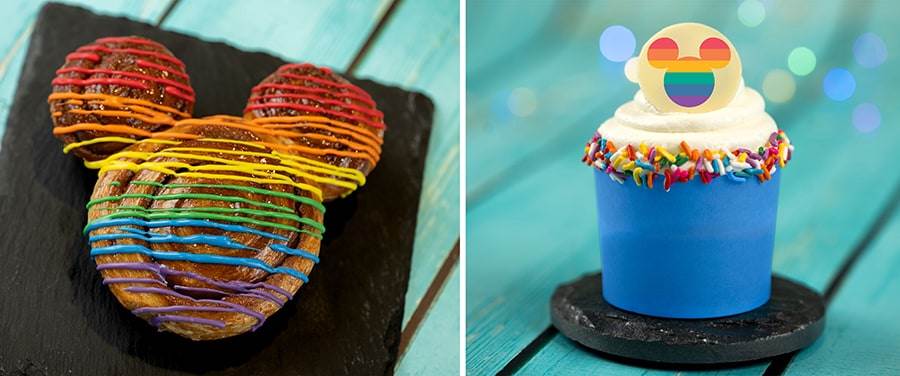 Pride Cinnamon Roll and Pride Strawberry Cupcake