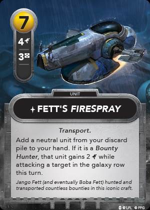 The Slave I is referred to as "Fett's Firespray" in Star Wars: The Deckbuilding Game.