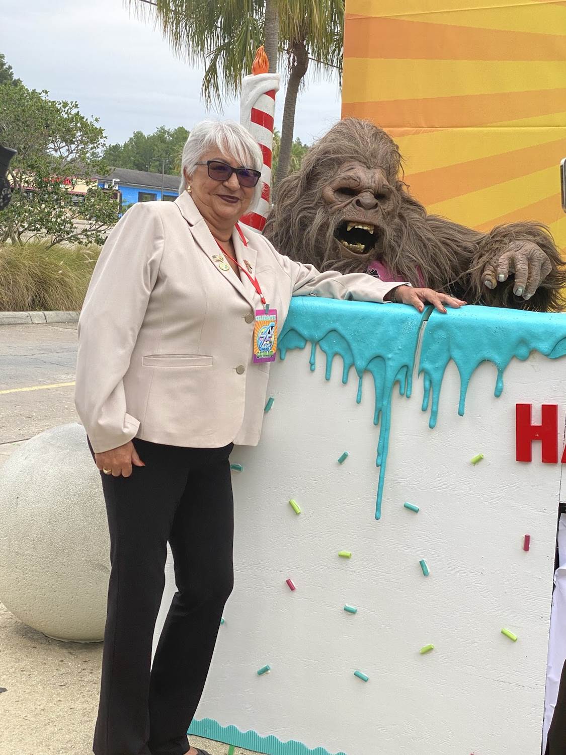 Kissimmee Mayor Olga Gonzalez and Gatorland's Swamp Yeti