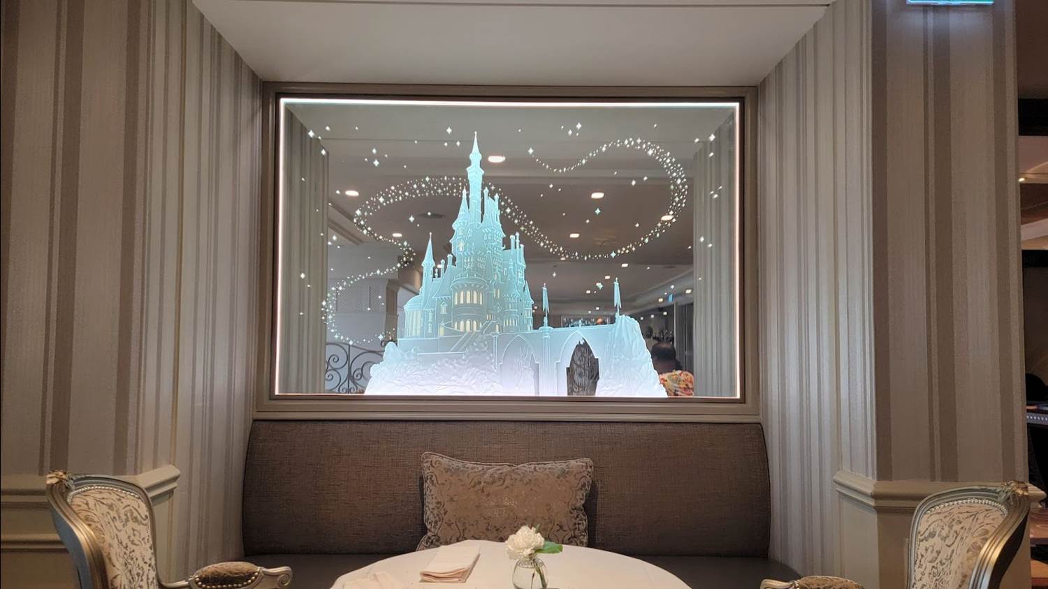Numerous Disney storybook castles could be found throughout the Castle Club lounge.