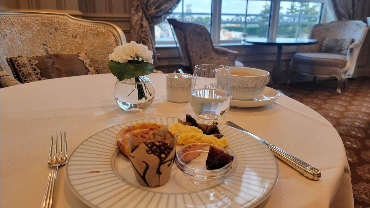 Pastries, fresh egg station, fruits, cereals, cheeses, and more were available at the Castle Club Lounge for breakfast.