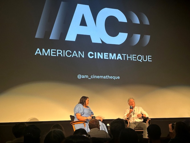 Moderator Katcy Stephan and Alan Menken discuss his work