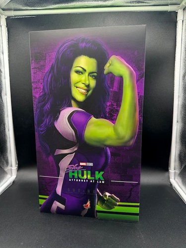 The She-Hulk art box, bathed in her and her cousin's favorite color - purple!