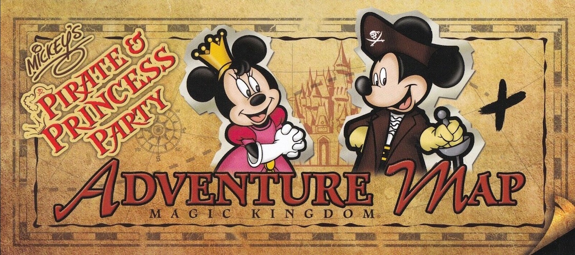 Mickey's Pirate & Princess Party Magic Kingdom Collectible Adventure Map | eBay