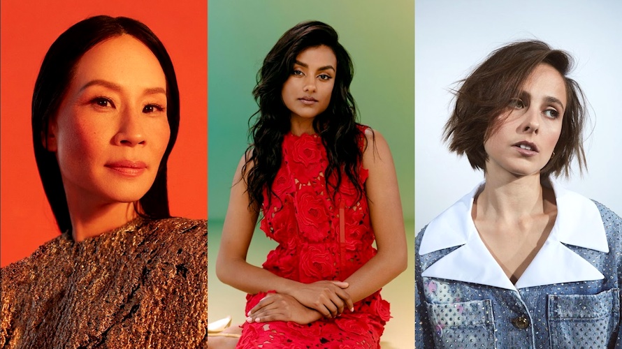 L-R: Lucy Liu, Simone Ashley, Pauline Chalamet