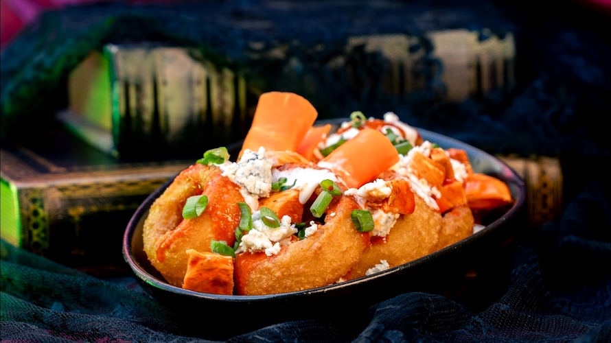 Buffalo Chicken Loaded Onion Rings